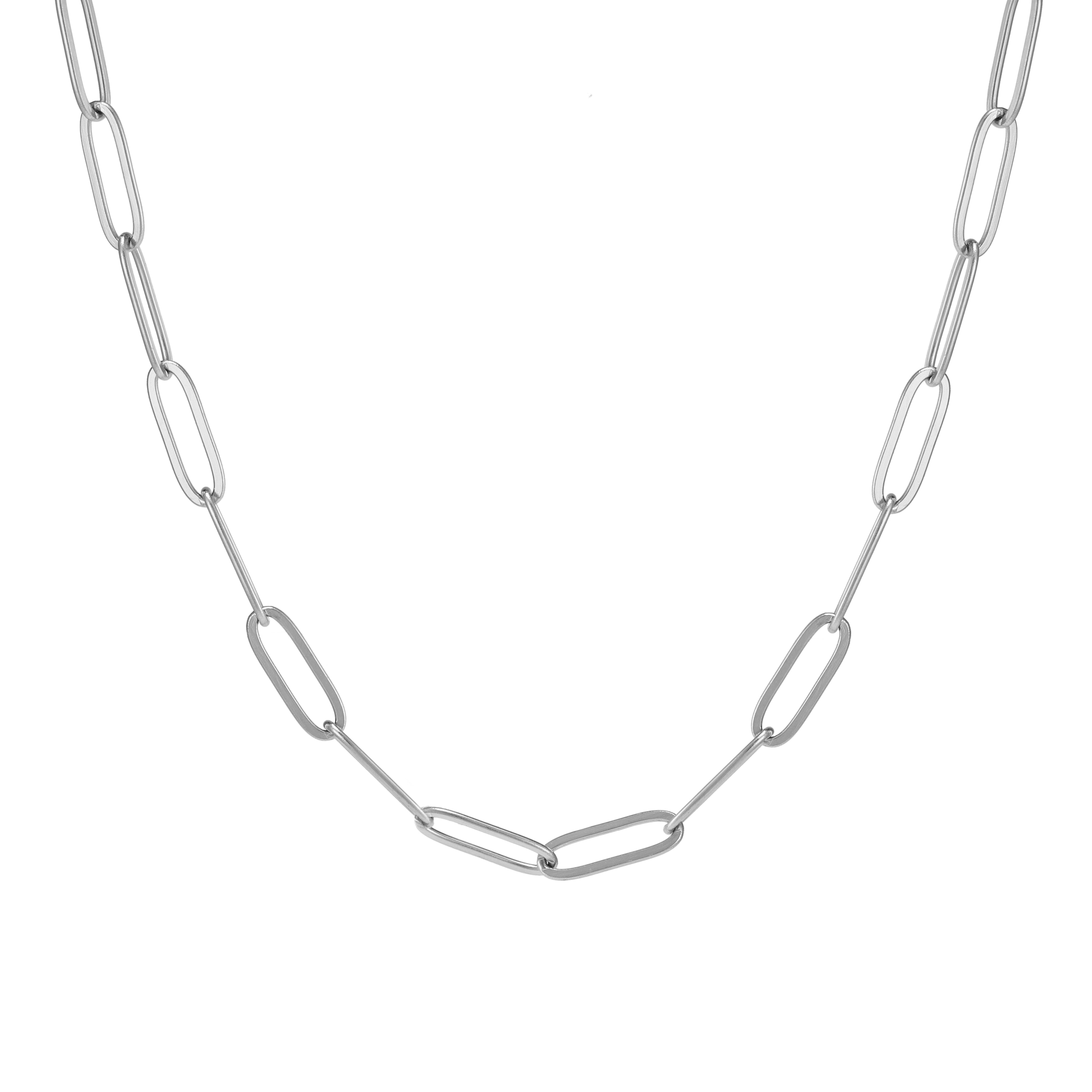 Paperclip Necklace Silver