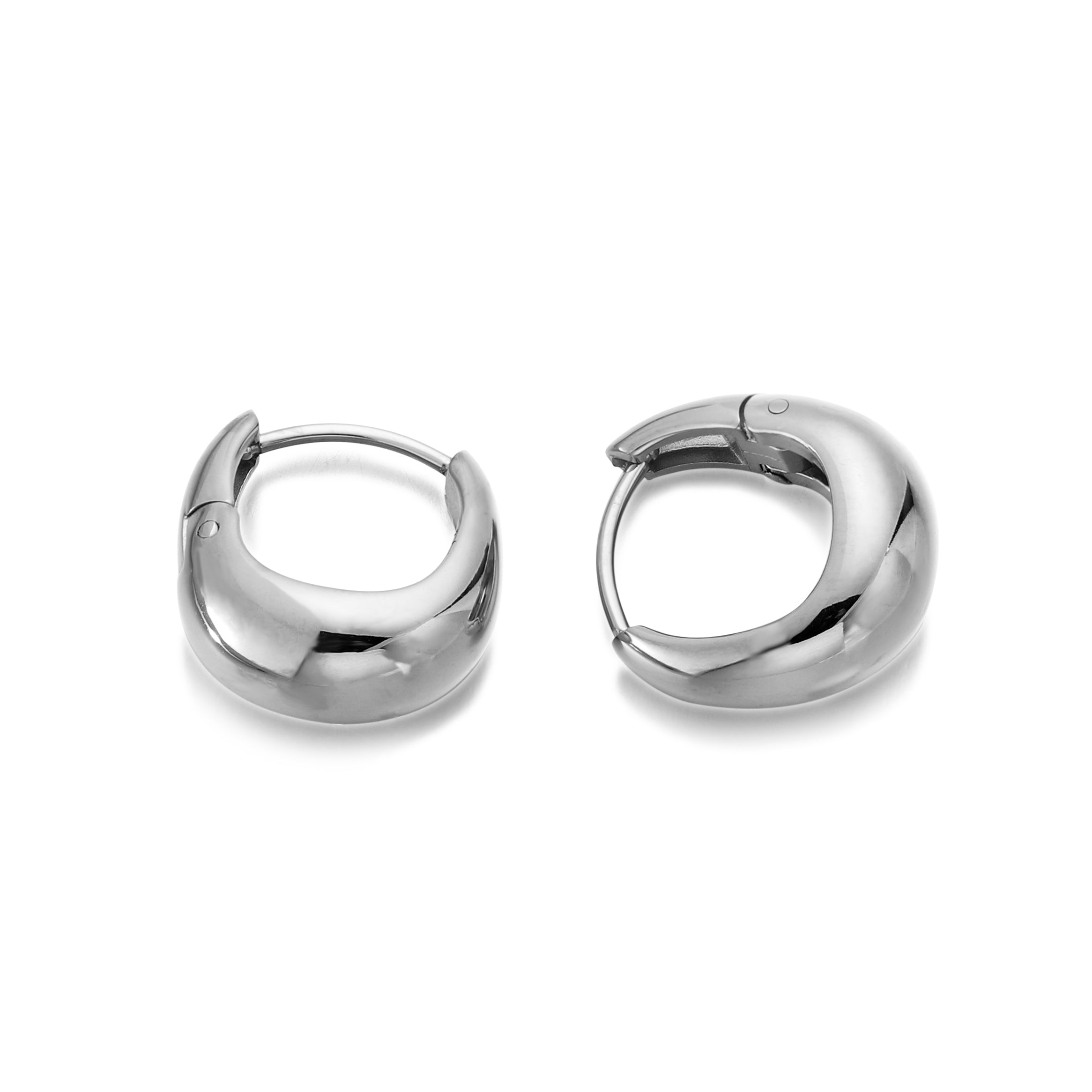 Thick Hoop Earring Silver