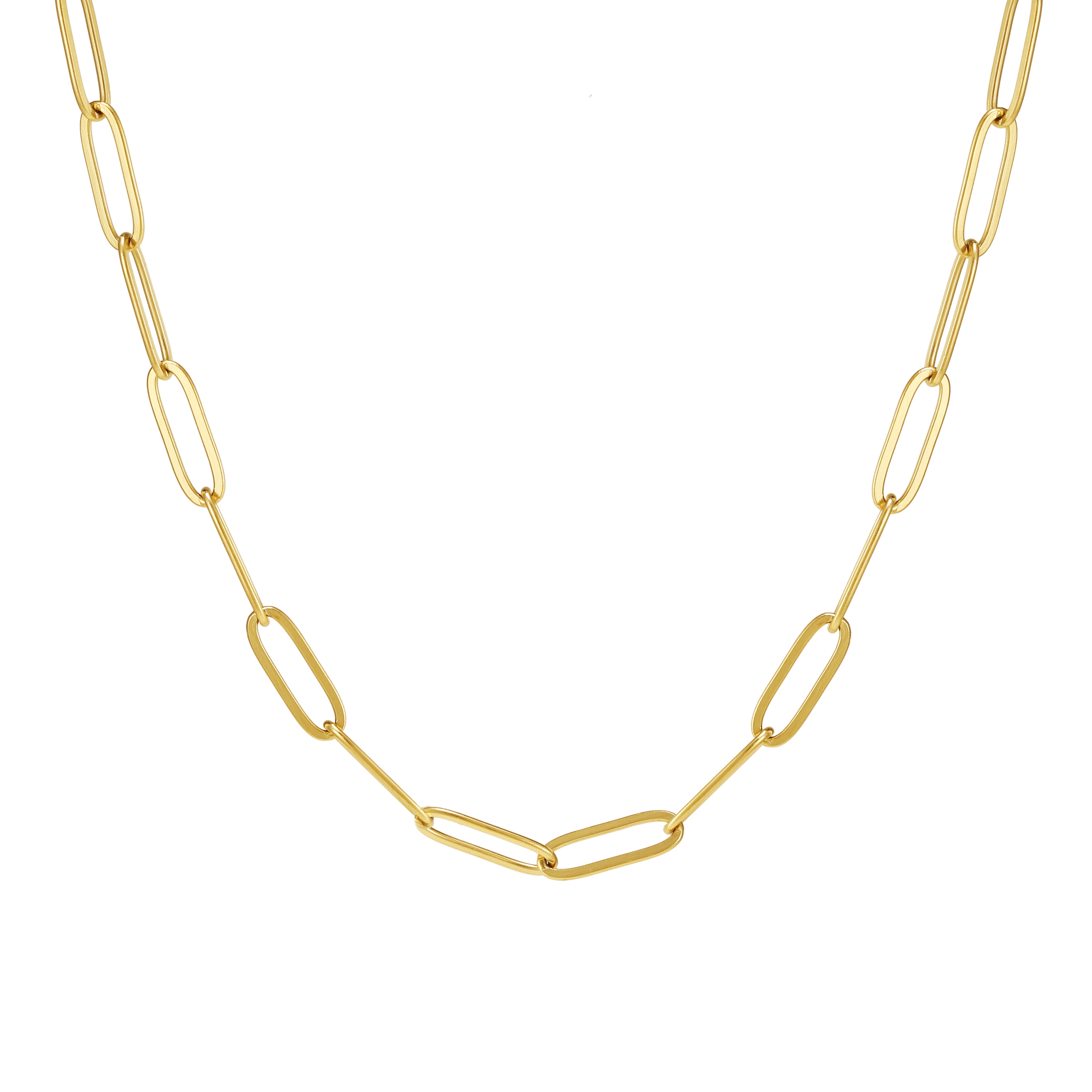 Paperclip Necklace Gold