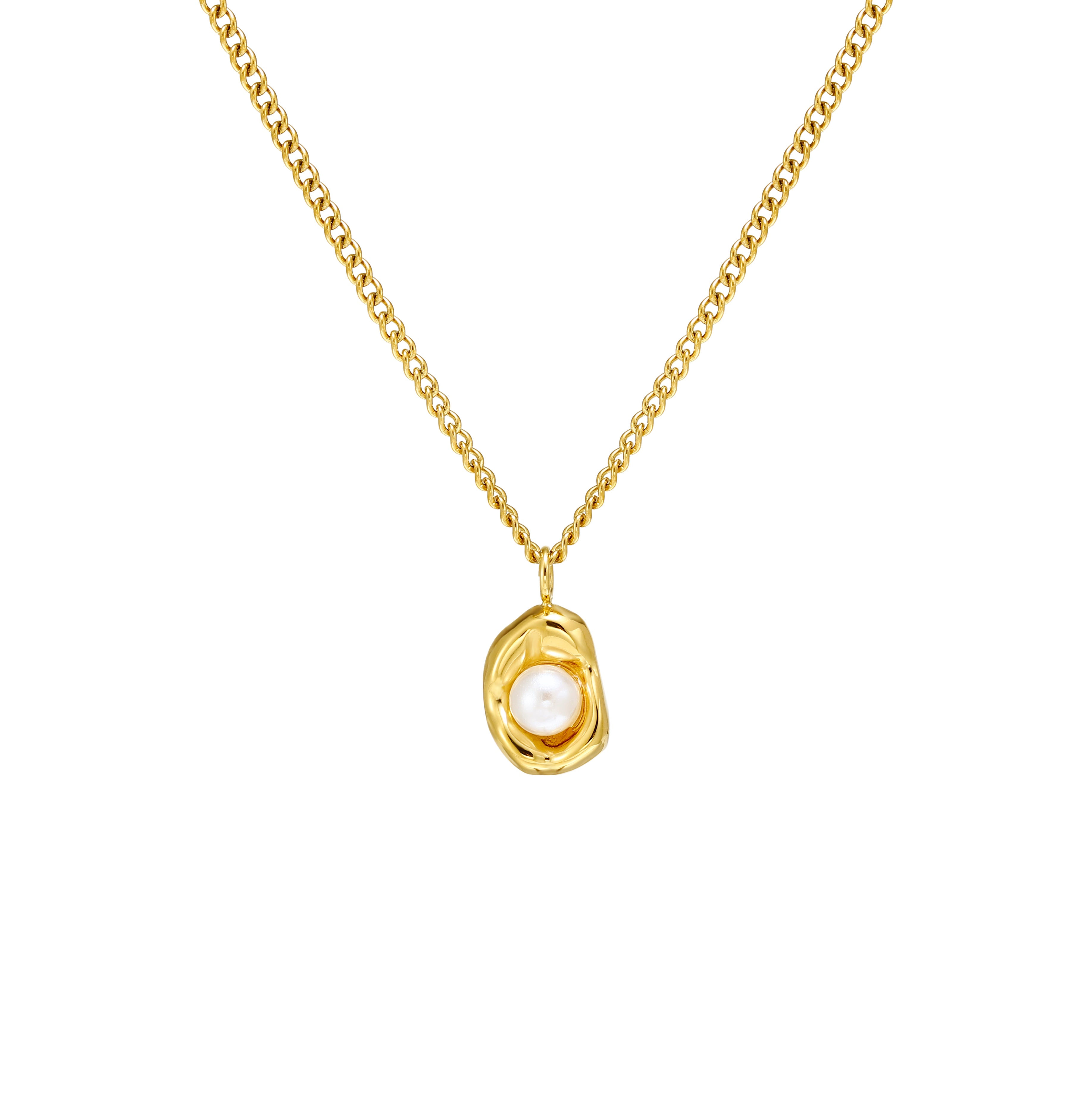 Pearl Eye Necklace Gold
