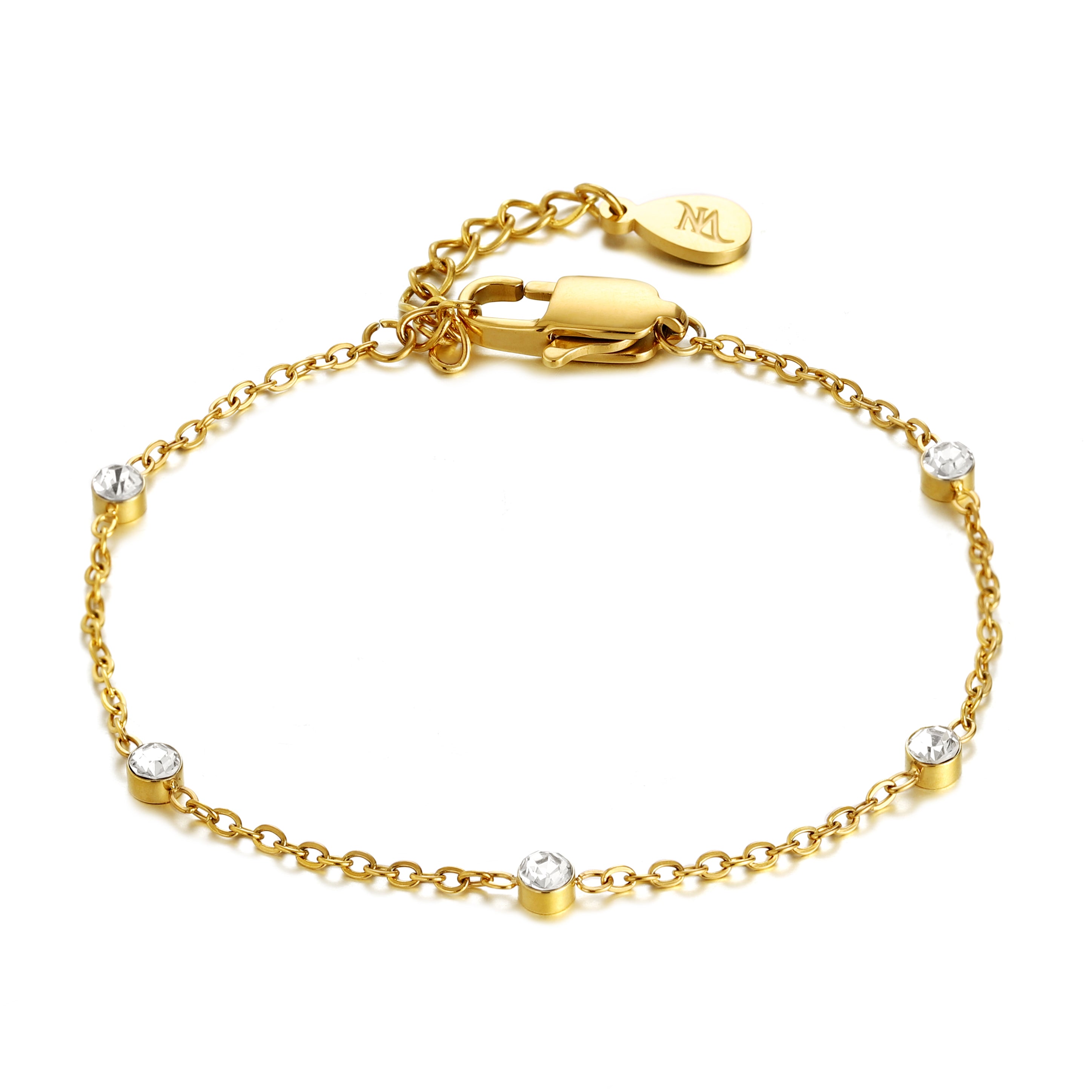 Diamond Stones Bracelet Gold