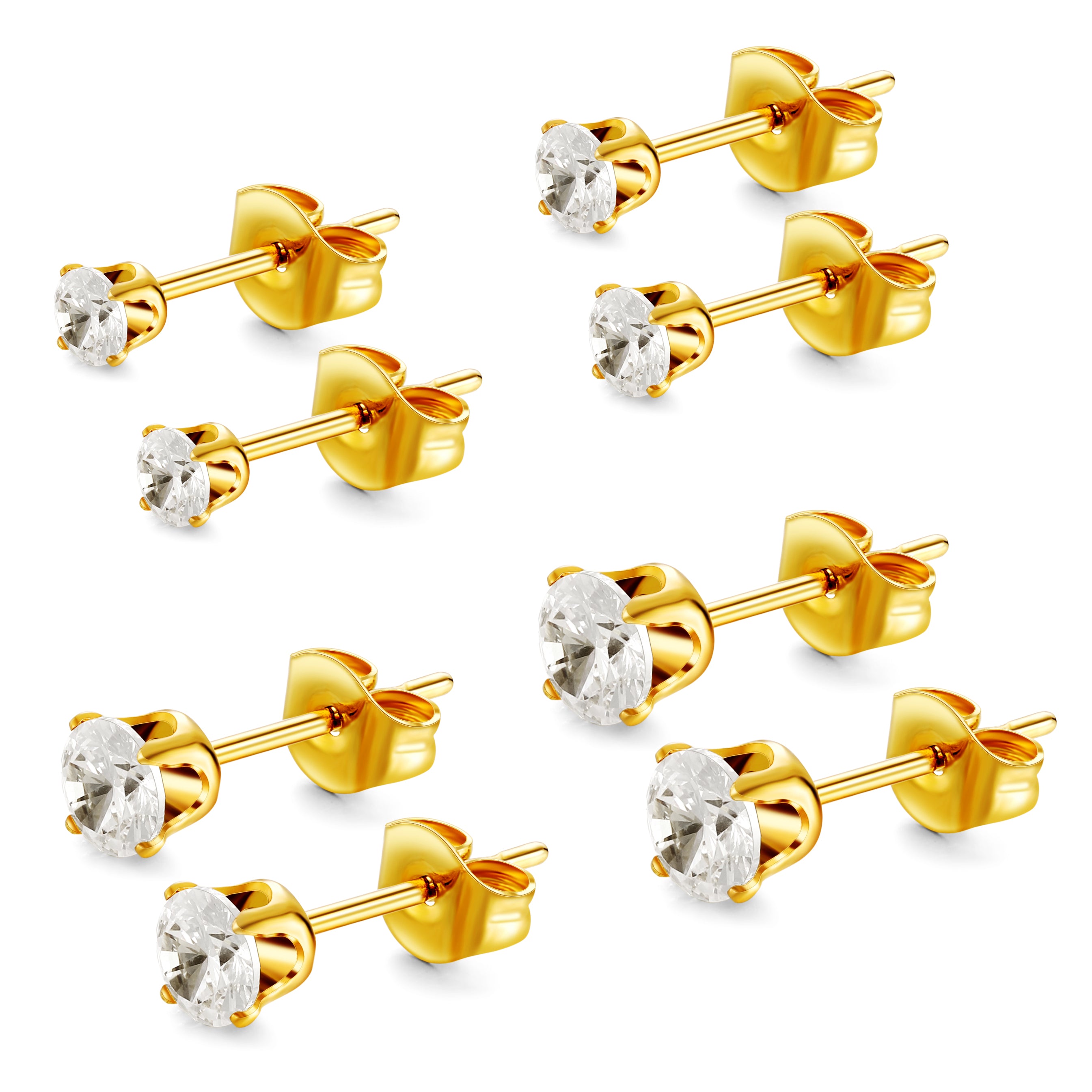 Diamond Earring 4-Pack  Gold