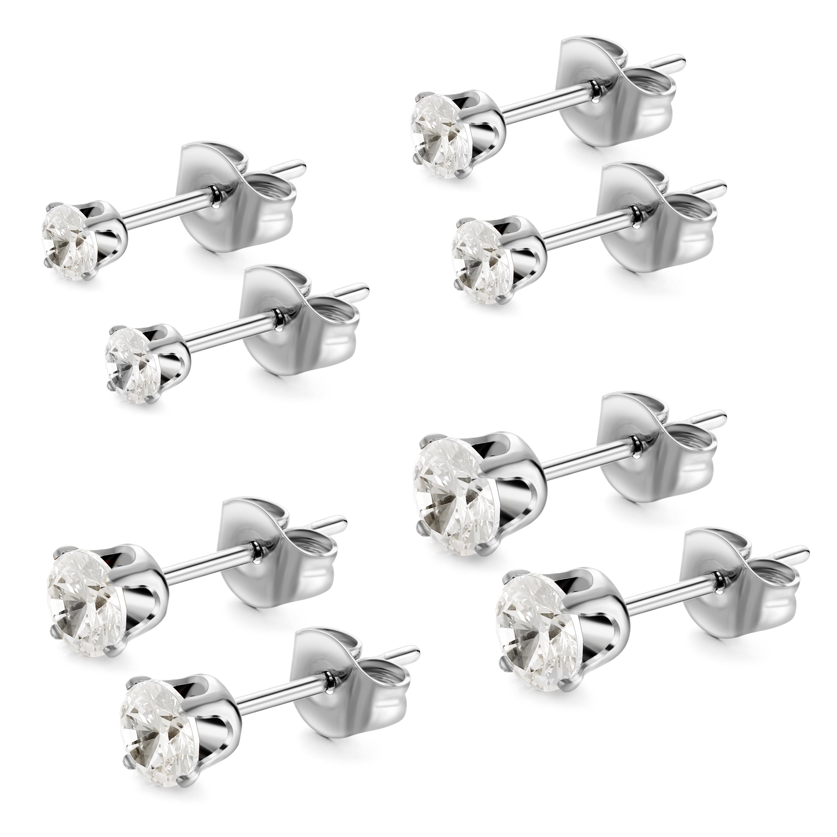 Diamond Earring 4-Pack Silver