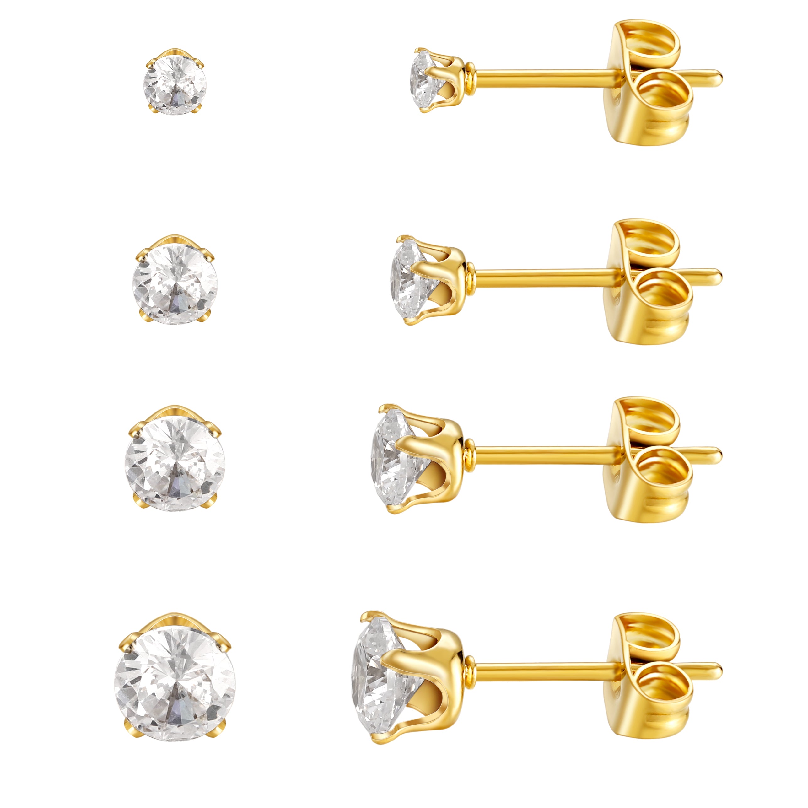 Diamond Earring 4-Pack  Gold