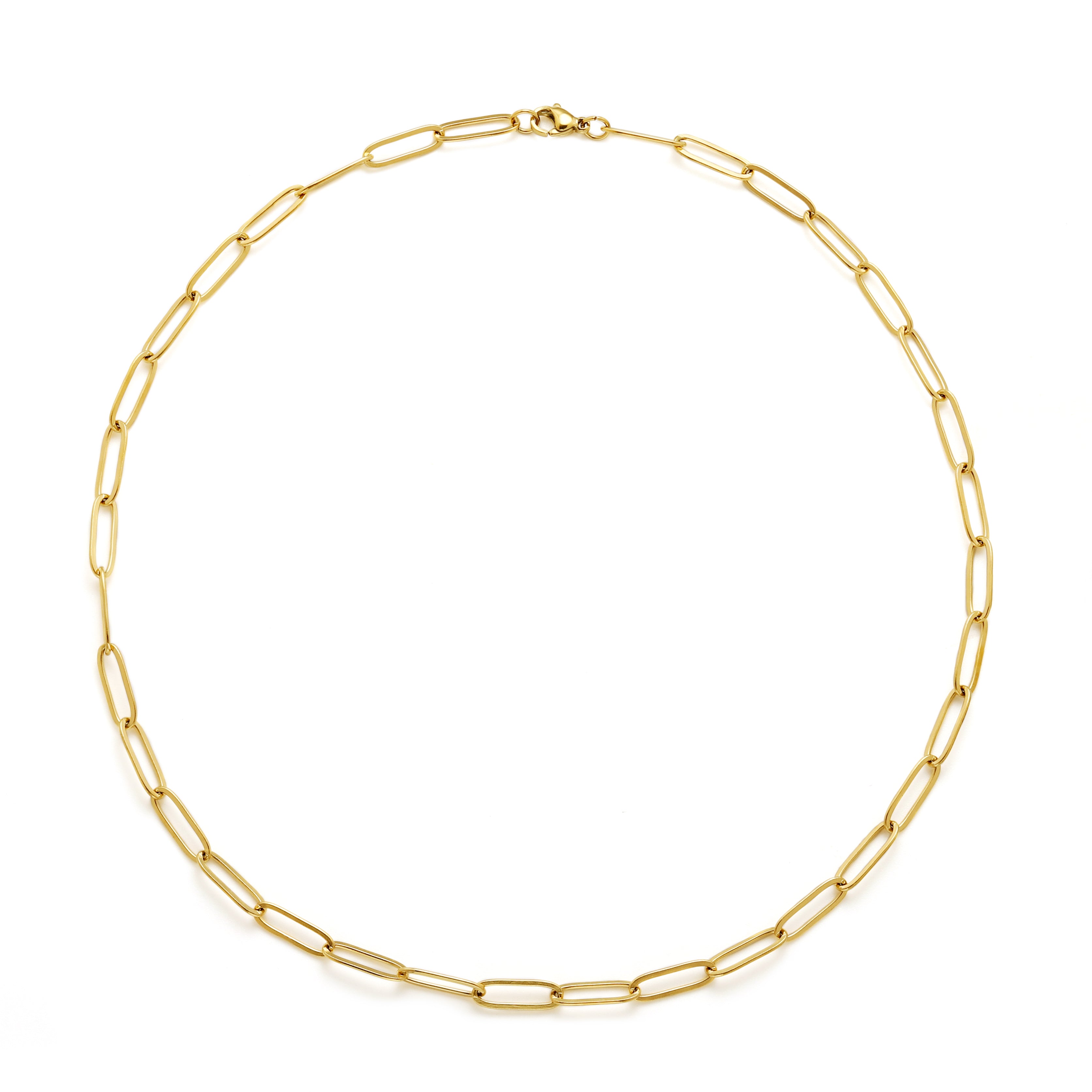 Paperclip Necklace Gold