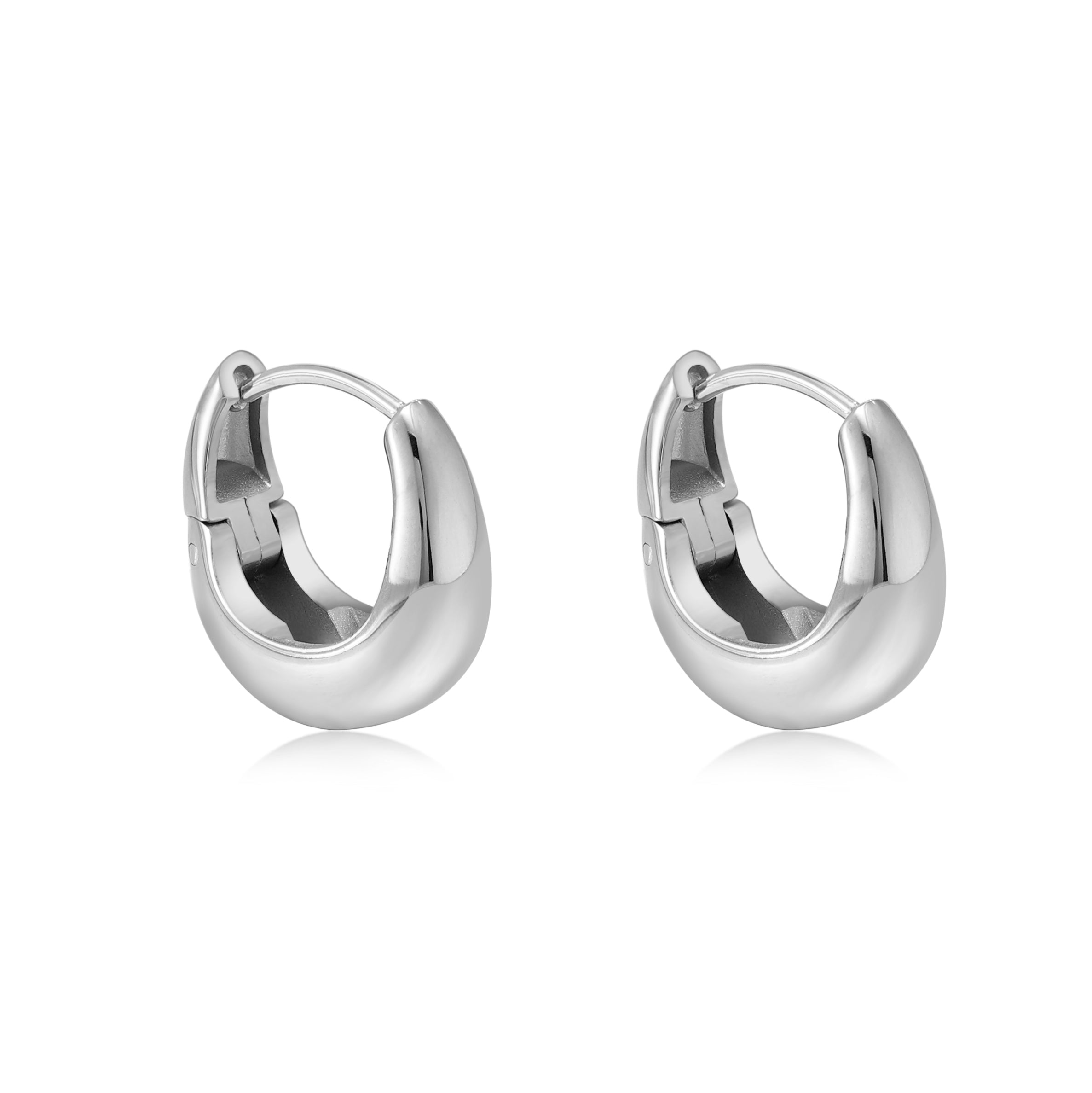 Thick Hoop Earring Silver