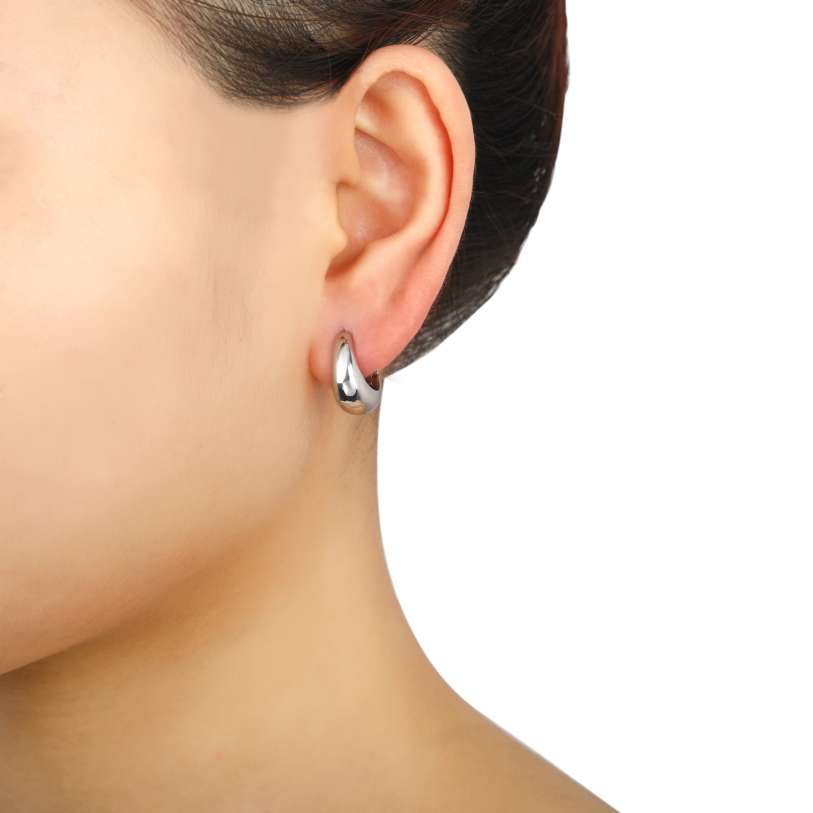 Thick Hoop Earring Silver