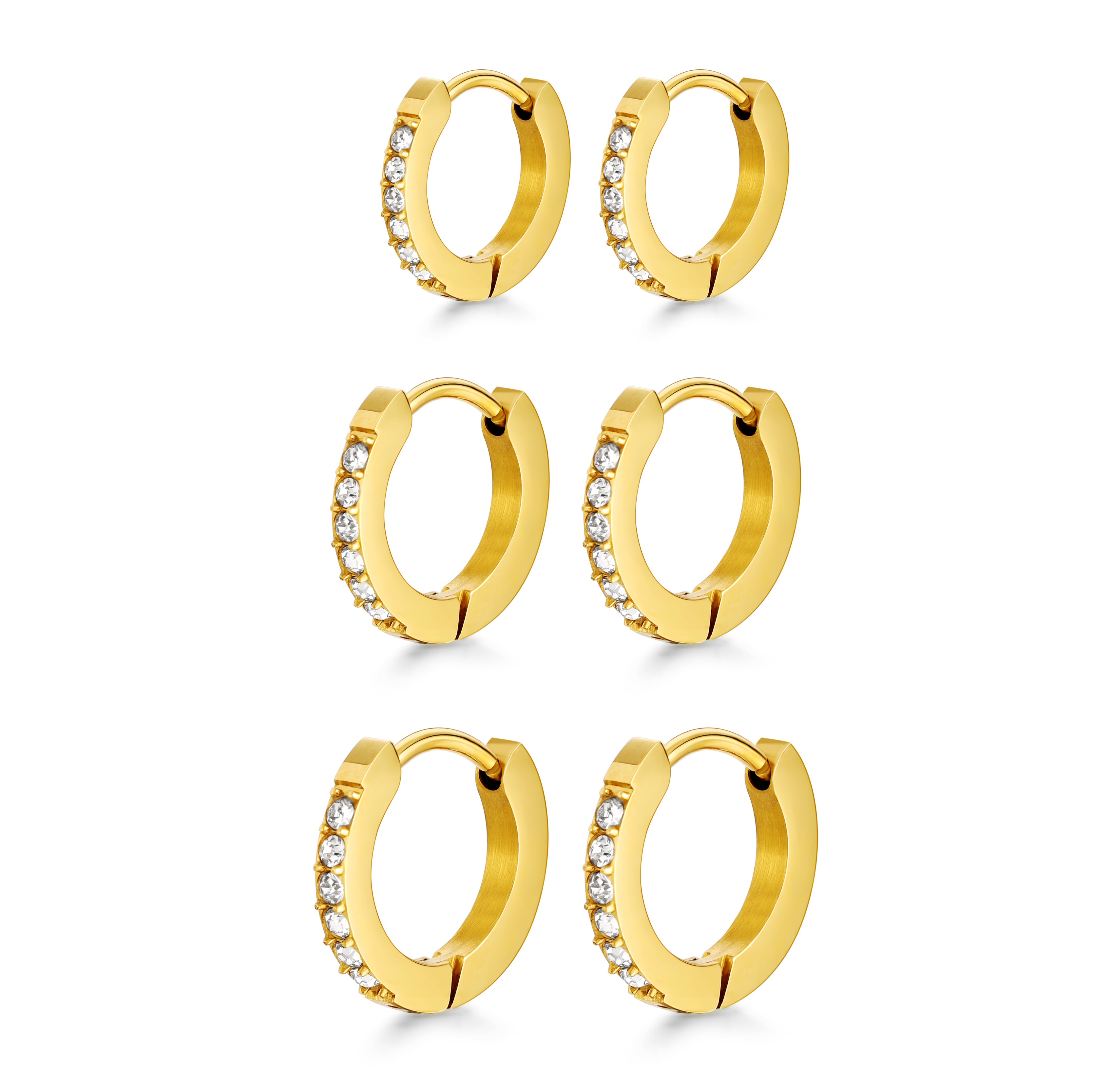 Diamond Hoops Gold 3-Pack