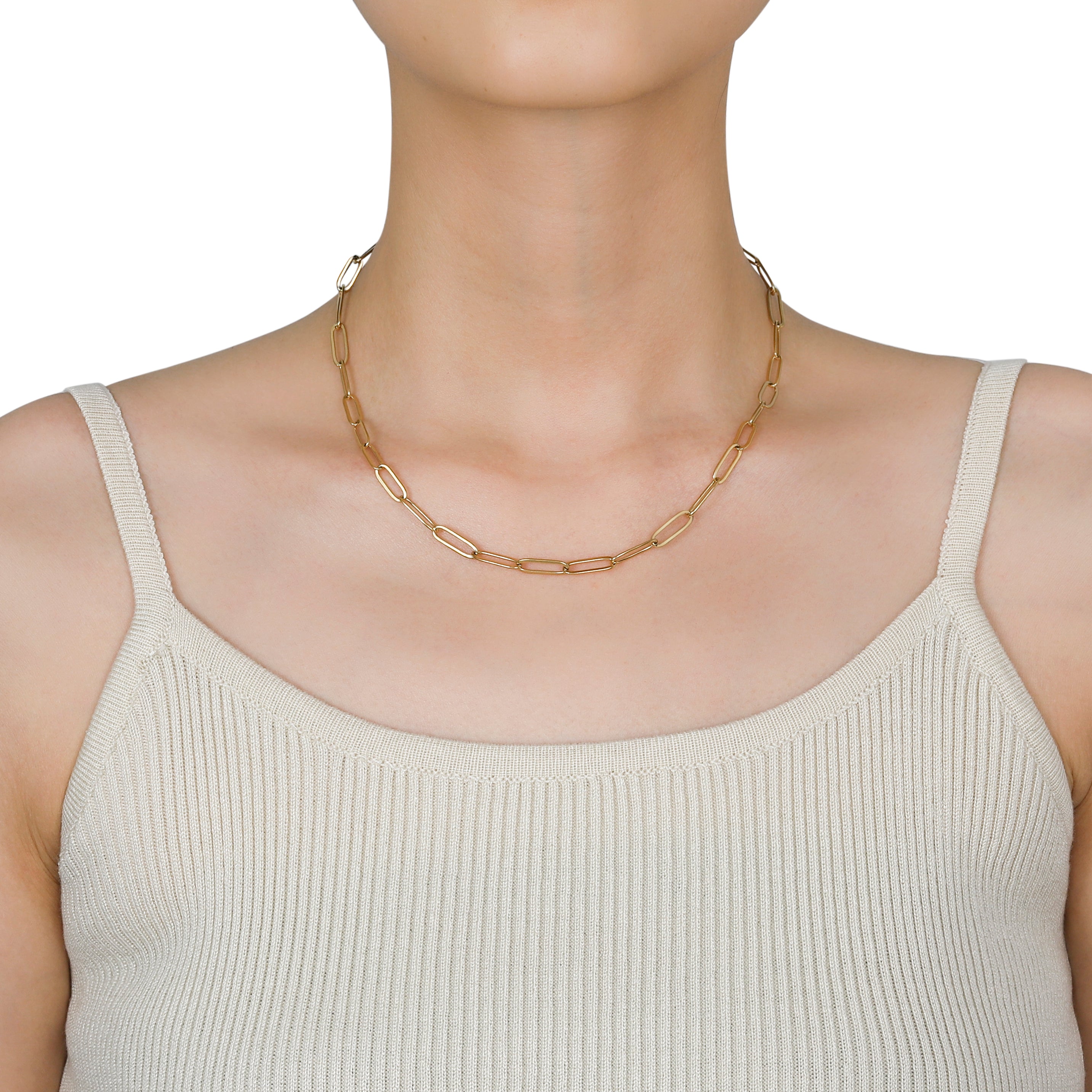 Paperclip Necklace Gold