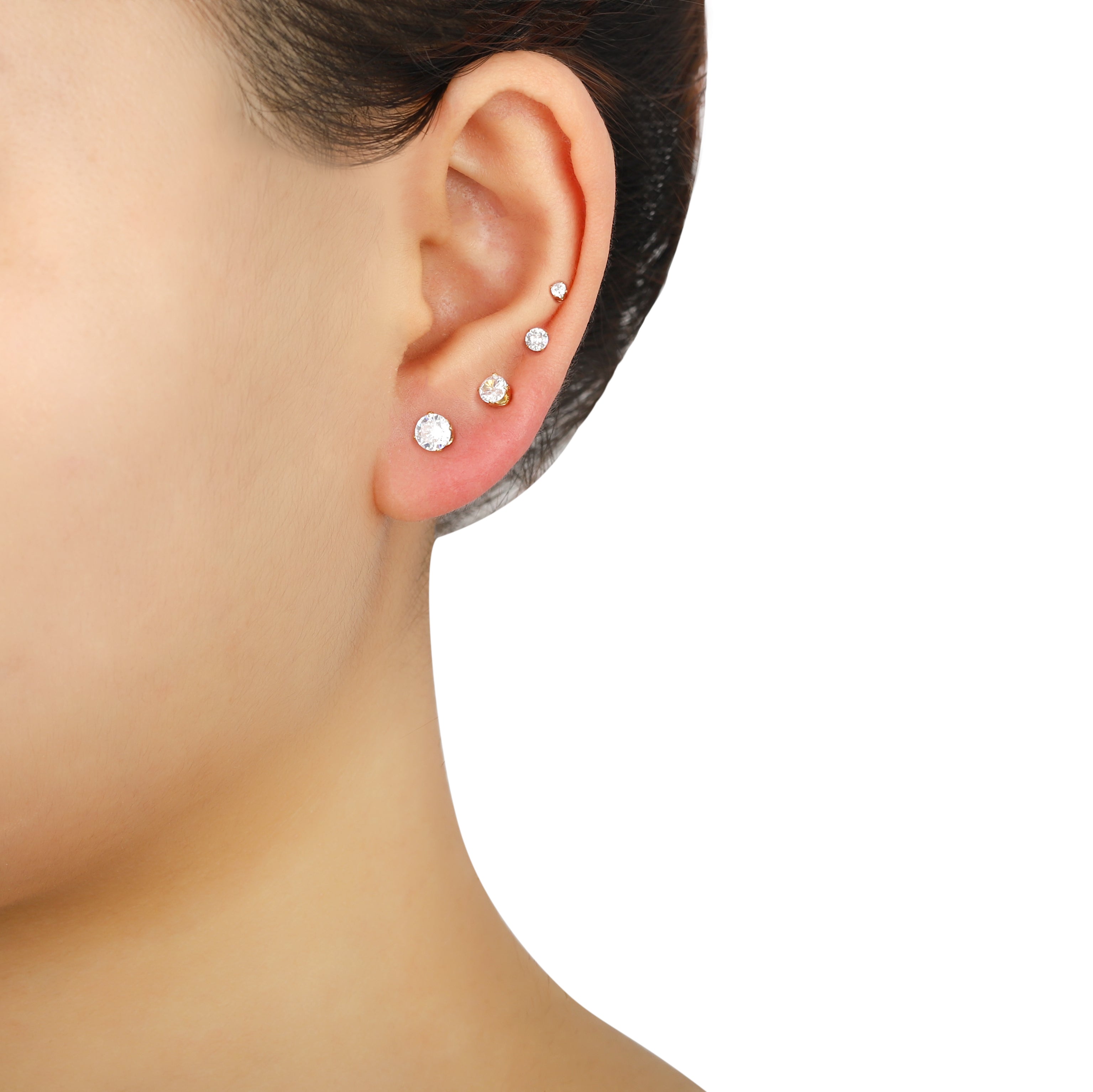 Diamond Earring 4-Pack  Gold